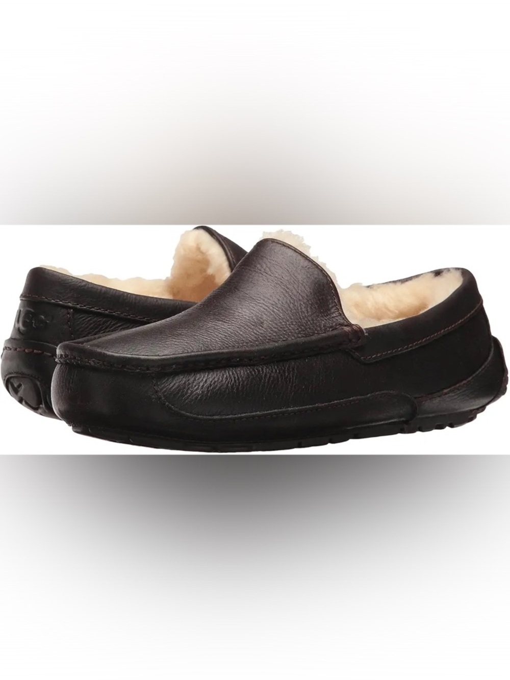 UGG Men’s size 10 Ascot Leather house slipper bedroom shoes new without tags